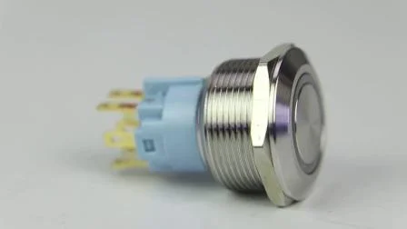 25mm 6pin momentané 12V LED interrupteur à bouton-poussoir en métal