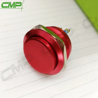 Interrupteur à bouton-poussoir en métal à gros bouton rouge de 40 mm