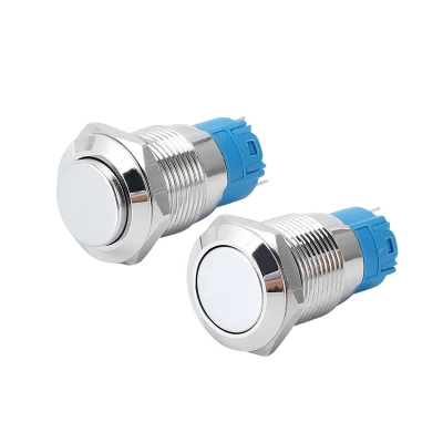 12mm 16mm 19mm 22mm 25mm 30mm 12 volts plat haute DC étanche IP67 interrupteur à bouton-poussoir en métal