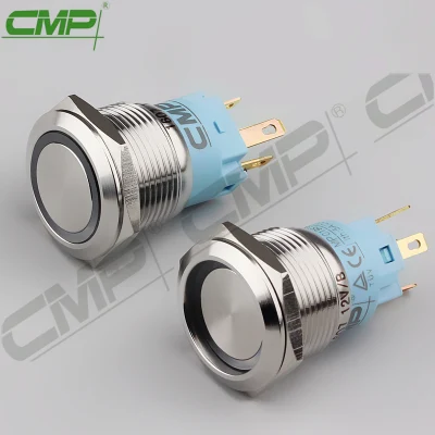 CMP Metal on off Verrouillage RVB ou Interrupteur à bouton-poussoir lumineux bicolore
