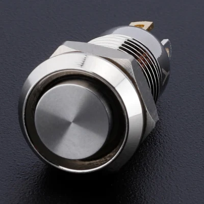 Interrupteur à bouton-poussoir en métal 8mm haut tête ronde 1no momentané 4 broches Terminal anneau LED interrupteur à bouton-poussoir