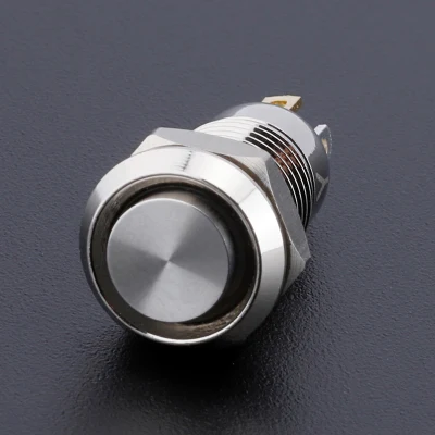 Interrupteur à bouton-poussoir de 10 mm à verrouillage automatique haut plat 1 anneau de verrouillage étanche LED interrupteur à bouton-poussoir